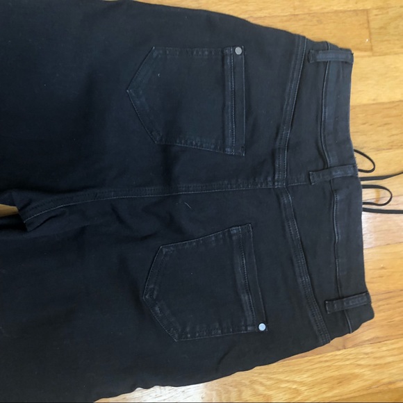 high waisted lace up skinny jeans - Picture 3 of 4